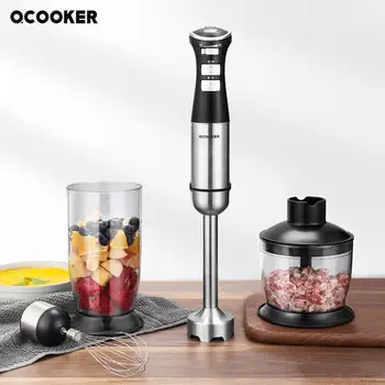 

Qcooker Electric Handheld 5 In1 Blender Chopper Whisker Cup Multifunctional Baby Blender Fruit Vegetable Food Mixer Processor