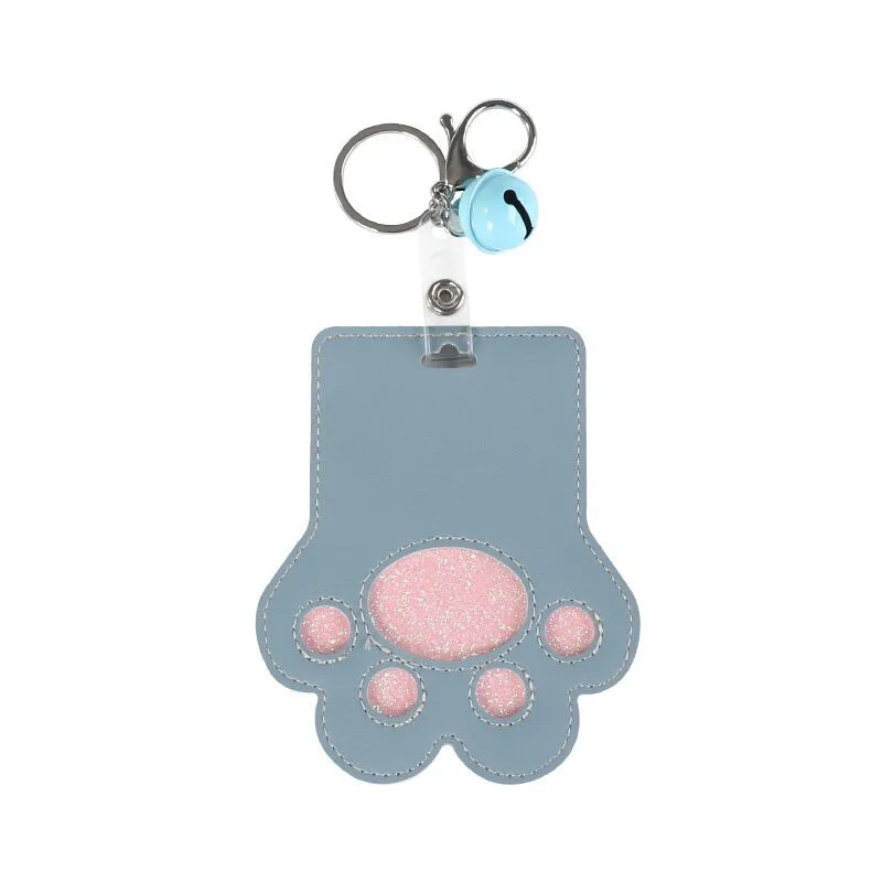 Sharkbang Cartoon Cat Paw ID Credit Bank Bus Card Holder Keychain With Bell Cute Card Protective Case Stationery