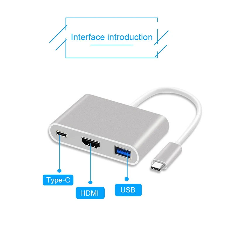 Адаптер зарядного устройства Basix типа C USB 3 1 для USB/HDMI/VGA/PD нового Macbook pro Type c Hub HDMI