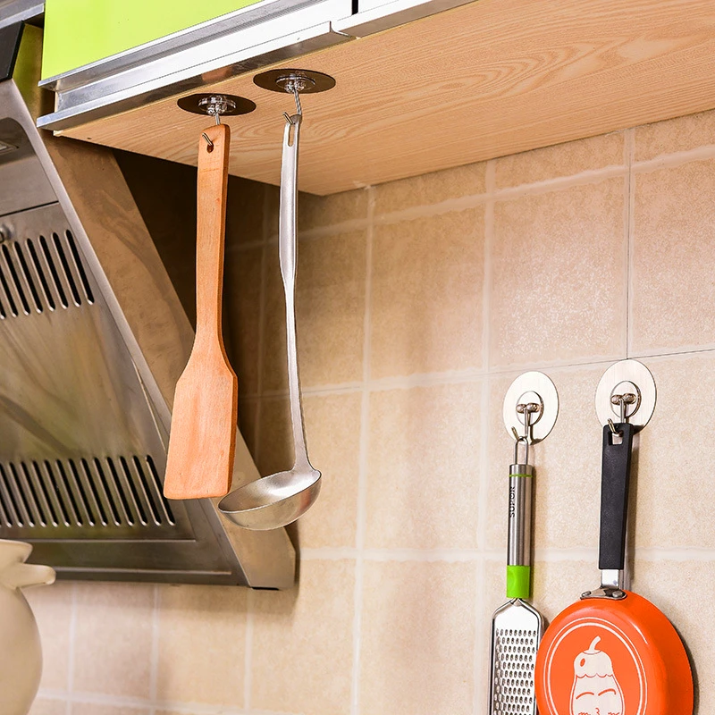 

PCS garage hook plastic transparent wall-mounted space-saving suction cup waterproof stainless steel hook