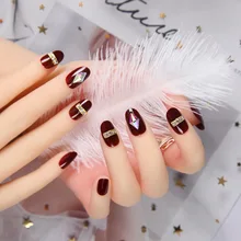 Вишня цвет японский стиль водонепроницаемый с бриллиантами поддельные ногти патч-самоклеющиеся разборки носимых Маникюр законченный Prod