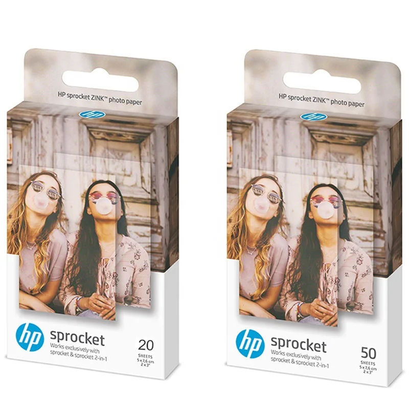 Symmetrie Schuine streep gesprek Hp Sprocket Zink Paste Photo Paper 2*3inch Sprocket 2-in-1 For Mini  Photographic Paper Pocket Colored Photo Printer - Printers - AliExpress