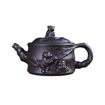 

Hot Sale 350ml Teapot Chinese Porcelain Panda eats bamboo Tea Pot Kung Fu Tea Set Teapots Handmade Zisha Ceramic Kettle