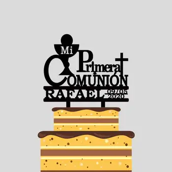 

Custom Name Date Spanish Mi Primera Comunión Cake Topper For Kids Primera Comunión Party Cake Decoration YC128