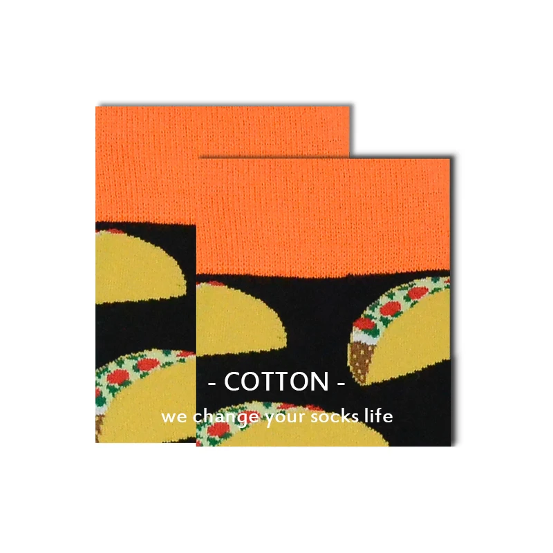 Burger Pizza Sushi Males Socks Fashion Cute Series Korean Harajuku Cartoon Funny Women Happy Cotton Cool Middle Tube Socks