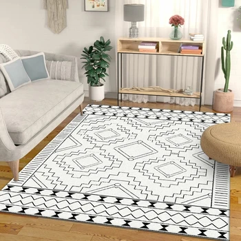 

Nordic Geometric Striped Carpets Living Room Bedroom Tapete Sofa Coffee Table Area Rugs Study Room Kitchen Non-Slip Floor Mat