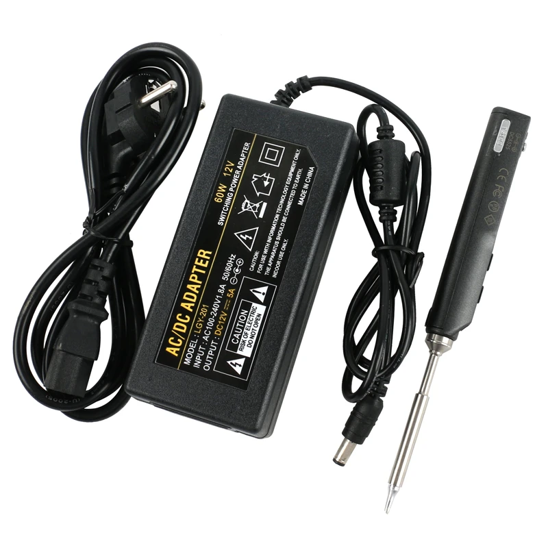 Ts100 Mini Portable Programmable Digital Lcd Display Electric Soldering Iron  + 12v 5a Dc Power Adapter+ Bc2 Soldering Iron Tip - Electric Soldering Irons  - AliExpress