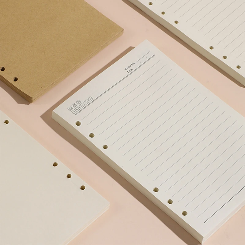 A5 Woodfree Kraft Loose Leaf Papers 80 Sheets Notebook AliExpress