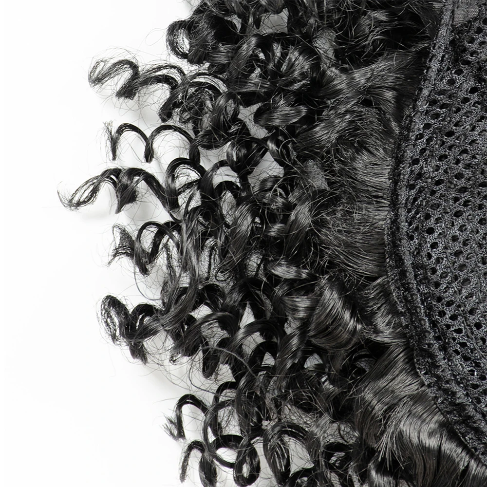 6 дюймов синтетические вьющиеся кудрявые шнурки ананас конский хвост парик поддельные волосы булочка шиньон челка клип в хвост пони