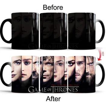

1Pcs New 350ml Game of Thrones Mug Stark VS Targaryen Color Changing Mug Heat Sensitive Ceramic Coffee Milk Cup Gift for Friends