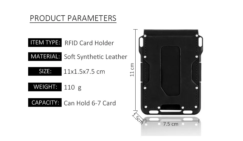 DIENQI Алюминиевый металлический Rfid держатель для карт кошелек мужской модный черный банк держатель для кредитных карт Анти-Вор чехол для карт сумка для денег