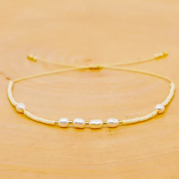 

GO2BOHO Real Pearl Bracelet For Women Surfer Bracelets Jewelry Knotted Pulseras Summer Mujer Moda Fashion Adjustable Jewelry