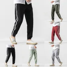 Новые мужские осенние модные ретро однотонные многокарманные длинные брюки для бега спортивные брюки