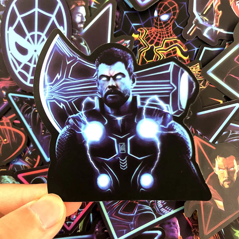 48 шт./компл. фосфоресцирующие наклейки Marvel граффити наклейки для скейтборда мотоцикл Чемодан ноутбук Тетрадь игрушка классная домашнего декора