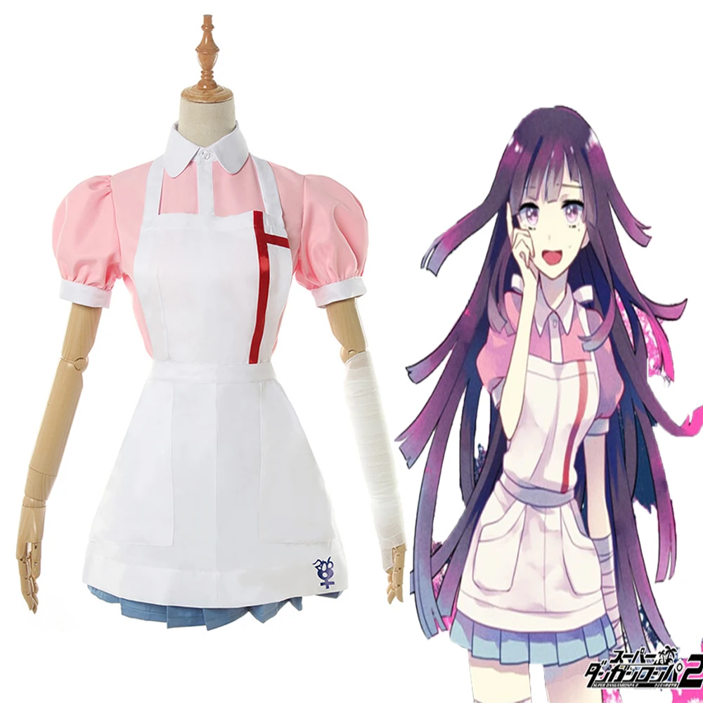 Dangan Ronpa 2 Danganronpa Mikan Tsumiki платье Косплей Костюм Хэллоуин женские костюмы +
