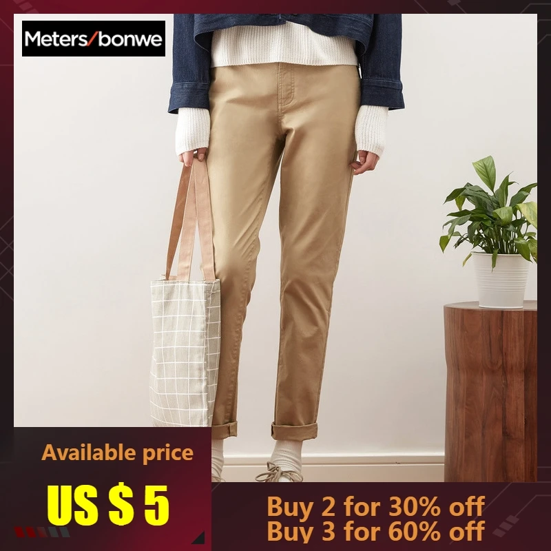 

Metersbonwe Casual Harems Pants For Women Long Harems Trousers Woman Pencil Pants High Quality Stretch Waist Office Lady Pants