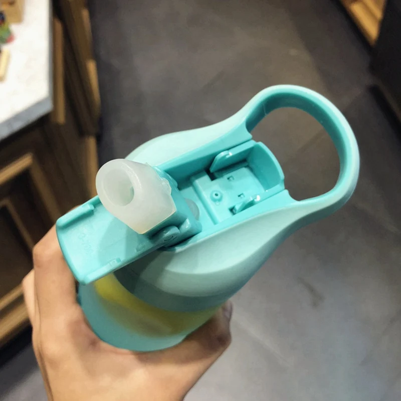 Water Bottle With Straw Eco-friendly Plastic Leak Proof Scrub Drinking Portable Drinkware Sports Kettle For Children Student