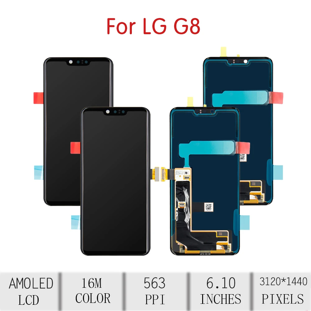 6," для LG G8 ThinQ lcd кодирующий преобразователь сенсорного экрана в сборе для LG G8 Замена дисплея Доступно с 2-3 тыловыми камерами