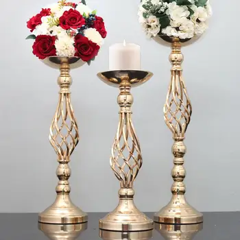 

Gold Flower Rack 40/46/53 Cm Tall Candle Holder Wedding Table Centerpieces Vase Decoration Event Party Road Lead Display Stand