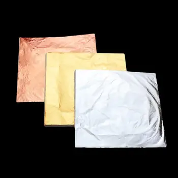 

Aomily 14x14cm 100 Sheets Practical K Pure Shiny Gold Leaf for Gilding Funiture Lines Wall Crafts Handicrafts Gilding Decoration
