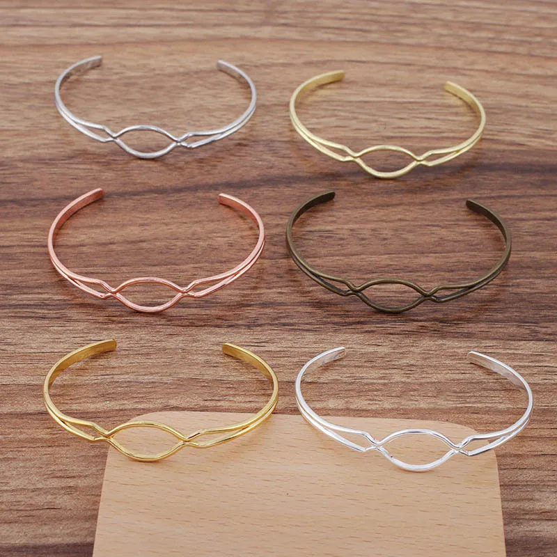 10pcs 65x2mm Blank Bangle Bases Open Cuff Bracelet Women Girls Punk