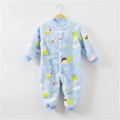 Baby velvet spring autumn one-piece suit baby boy girl pajamas newborn warm winter infant rompers - Цвет: 20