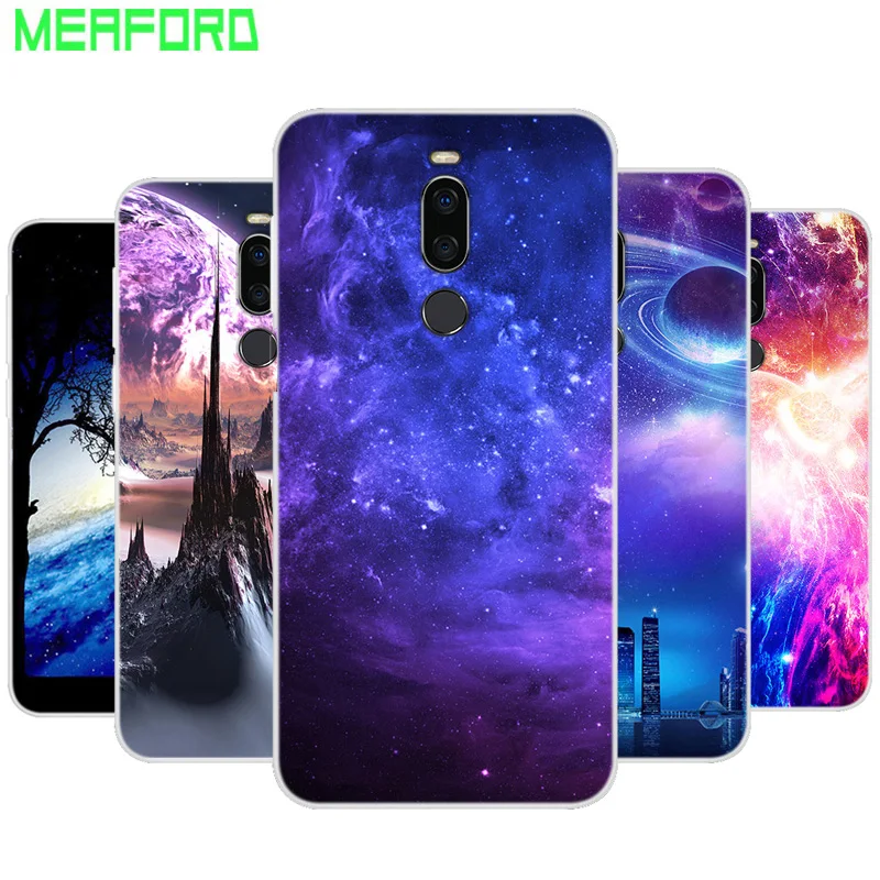 Силиконовый чехол для Meizu X8 телефона мягкий с космическим рисунком задняя крышка