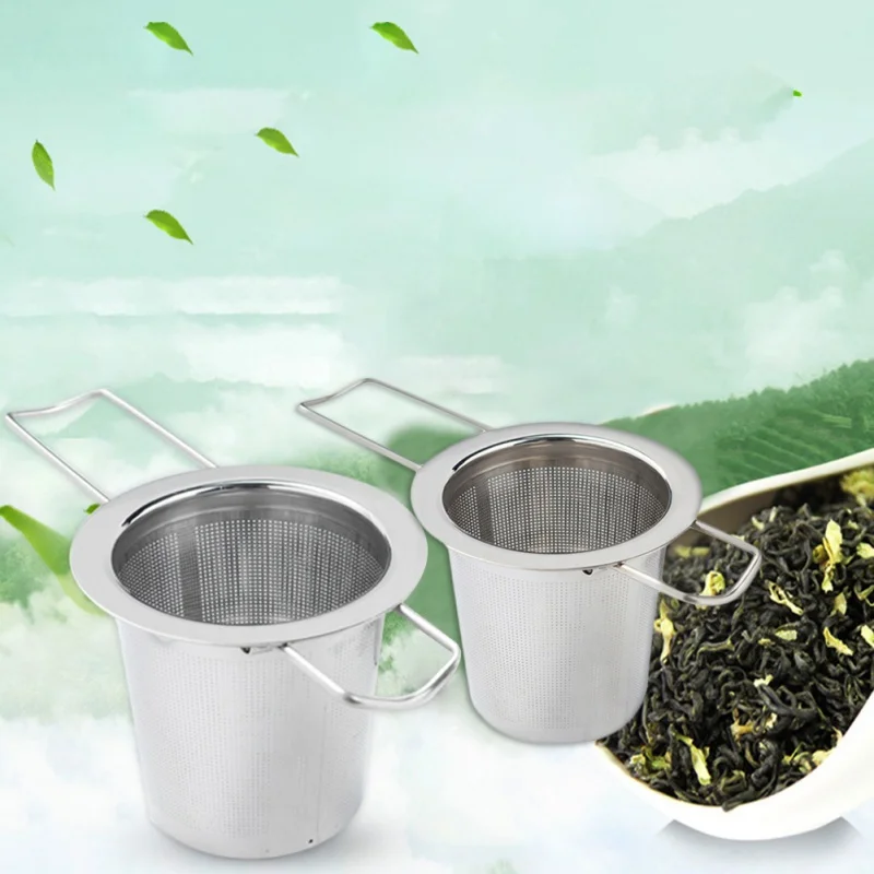 Многоразовый сетчатый фильтр для заварки чая из нержавеющей стали, складной фильтр для зеленого чая, круче Для листовых трав, кружек, чайный горшок, чайная посуда