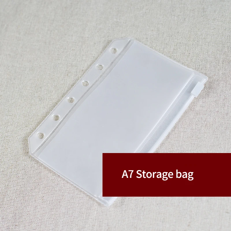 

A7 PVC Storage Pouch Standard 6 Holes Transparent Bag Card Bills Bags Loose Leaf Plastic Card Holder Pockets Storage Organizer