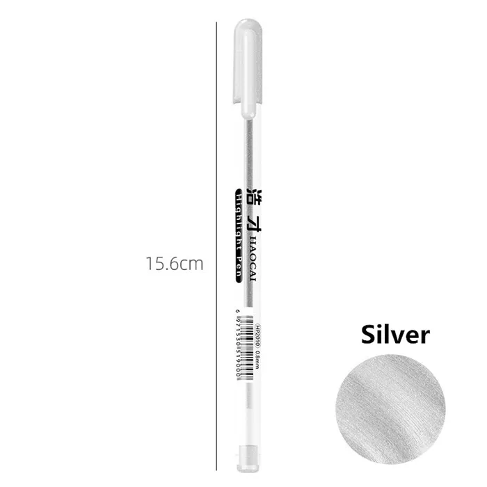 Silver Glitter 8 цветов, блестящий маркер, ручка для офиса, школы, Канцтовары, краска, золотой маркер, Aritist, художественный Рисунок, граффити, Студенческая ручка для письма - Цвет: Silver Glitter