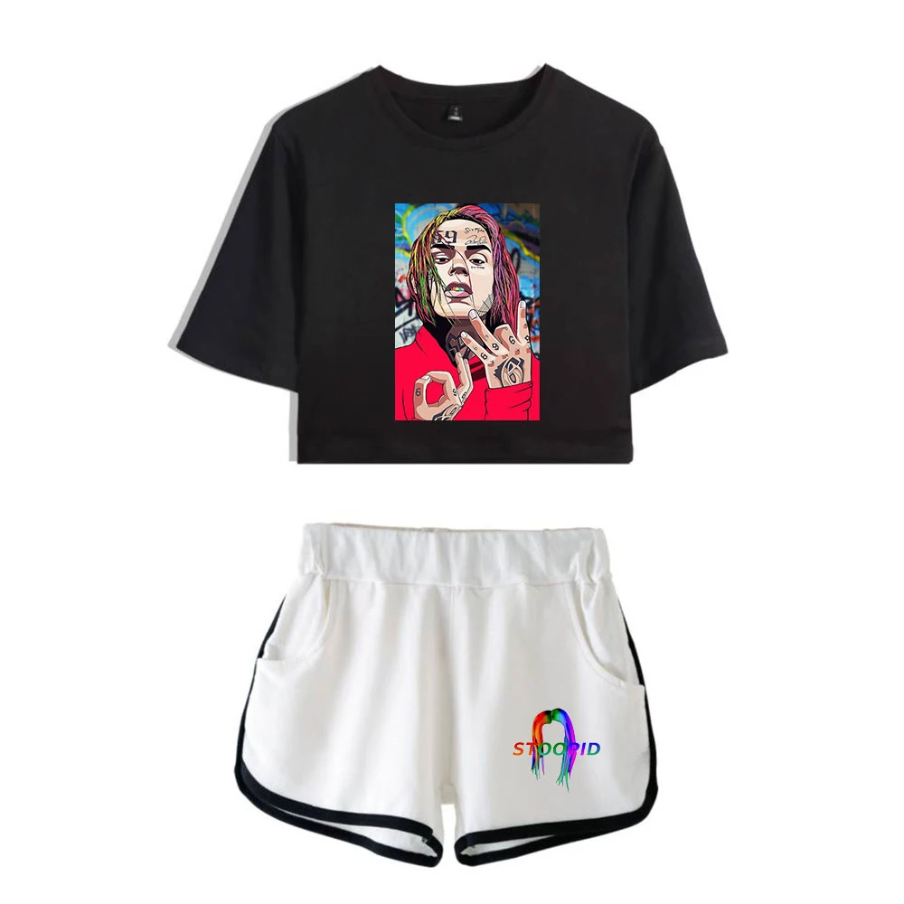 Альбом GOOBA с принтом рэп 6ix9ine в стиле хип-хоп Tekashi69 Женский комплект из двух