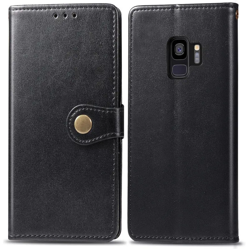 

Shockproof Phone Case For Samsung Galaxy S9 Vintage Leather Wallet Phone Cover For Samsung S 9 S9 Plus Soft Silicon Cover Coque