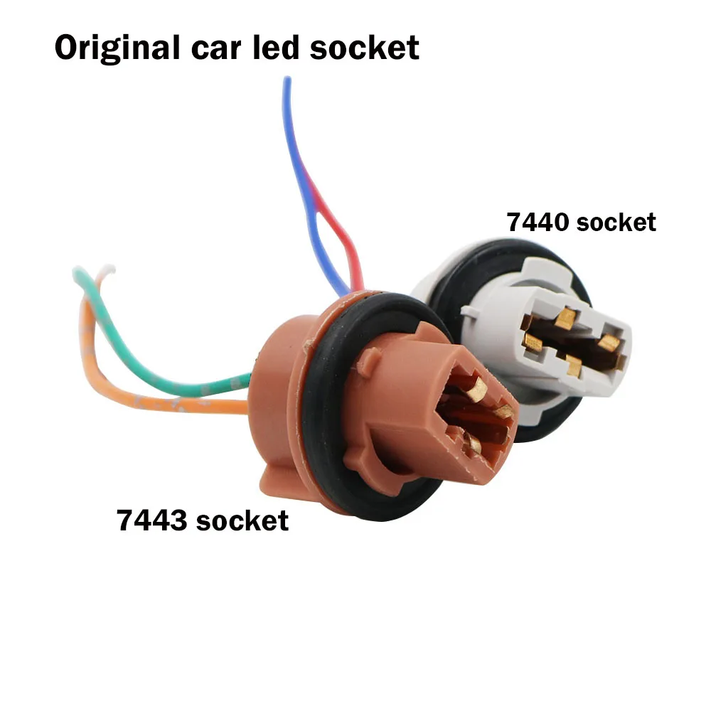 

10x Original car led socket T20 7440 w21w 7443 w21/5w LED bulb holder LED adapter connector LED parking side light Wiring Harnes
