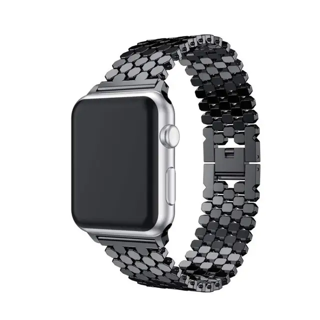 Strap for Apple watch 6 band 44mm 40mm iwatch serice 5 4 3 2 1 Accessories Stainless steel band for apple watch strap 38mm 42mm Black