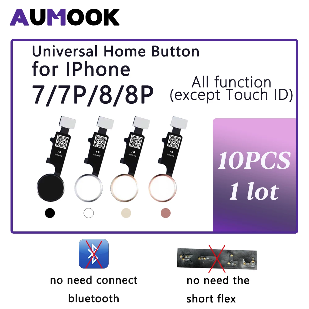 10pcs 3rd Generation Universal Home Button For iPhone 7 7 plus 8 8 plus flex cable 1