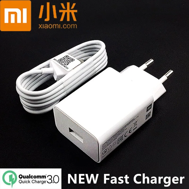 Оригинальное быстрое зарядное устройство Xiaomi QC 3 0 зарядный адаптер EU кабель Usb Type