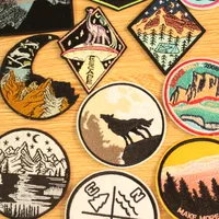 Buy Mountain Trave Embroidered Patches For Clothing Applique Iron on Patches On Clothes Space Patch Traveler Badges Stripes Online