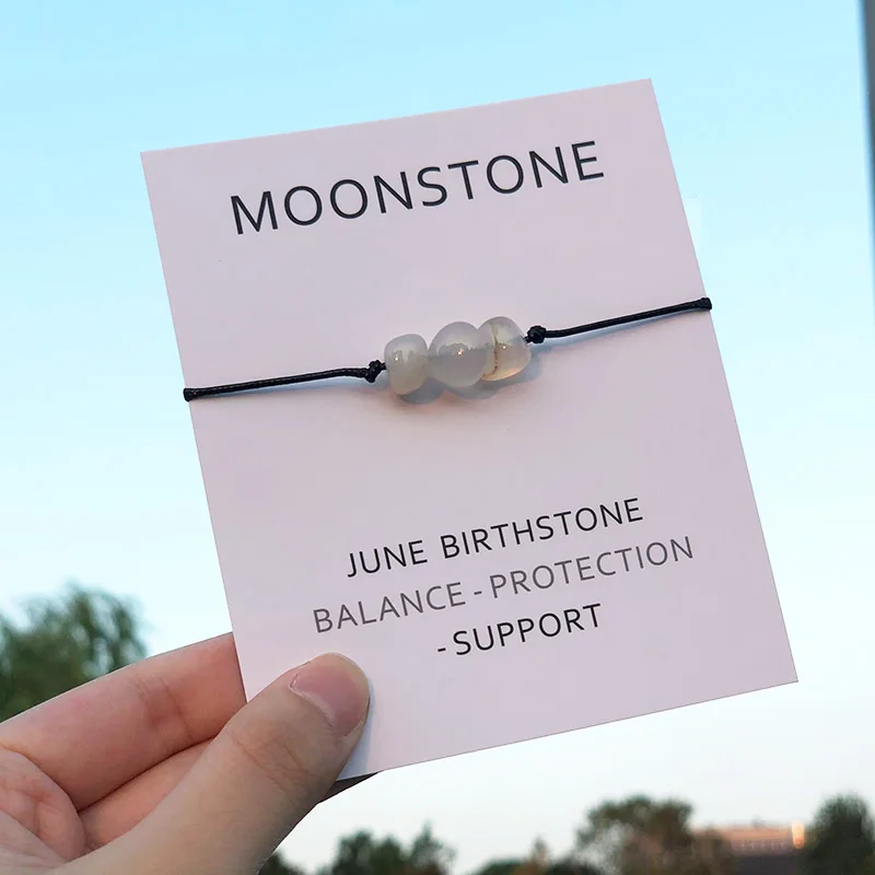 MoonstoneWishBraceletMoonstoneCrystalJuneBirthStoneBracelet