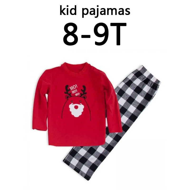 Зимние Семейные комплекты Рождественская Пижама комплект Для женщин Для мужчин пижамы для маленьких детей, мама, дочка, папа, сын, Ночной костюм футболка+ штаны - Цвет: kid size 8 to 9T