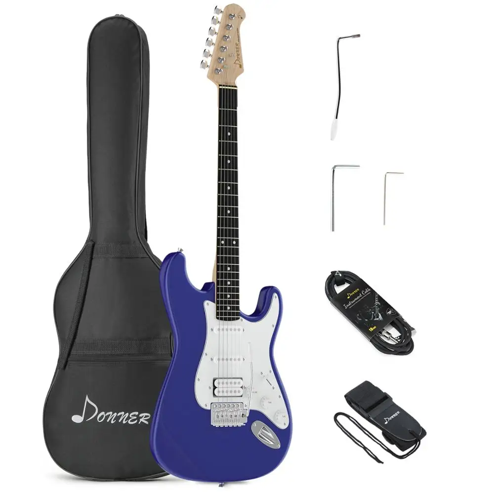 Donner 39 дюймов электрогитара с чехлом чехол для электрогитары Starp кабель 6 струн гитарные аксессуары синий стандарт бренд
