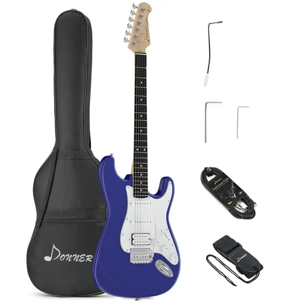 Donner 39 Inch Elektrische Gitaar met Case Elektrische Gitaar Tas Starp Kabel 6 Snaren Gitaar Accessoires Blauw Standaard Brand New Donner 39 Inch Elektrische Gitaar met Case Elektrische Gitaar Tas Starp Kabel 6 Snaren Gitaar Accessoires Blauw Standaard Brand New