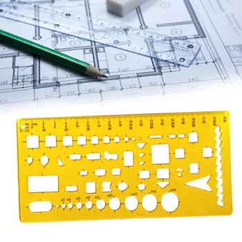 

1pc K Resin Template Building Round Plastic Ruler Stencil Drawing Measuring Tool Foldable Geometric Ruler Stationery Supplies