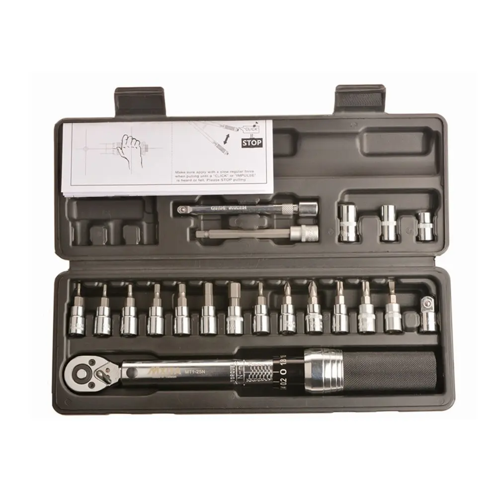 

1/4inch Steel Click Adjustable Torque Wrench Tools kit set Bicycle Bike Repairing Spanner Hand Tool set