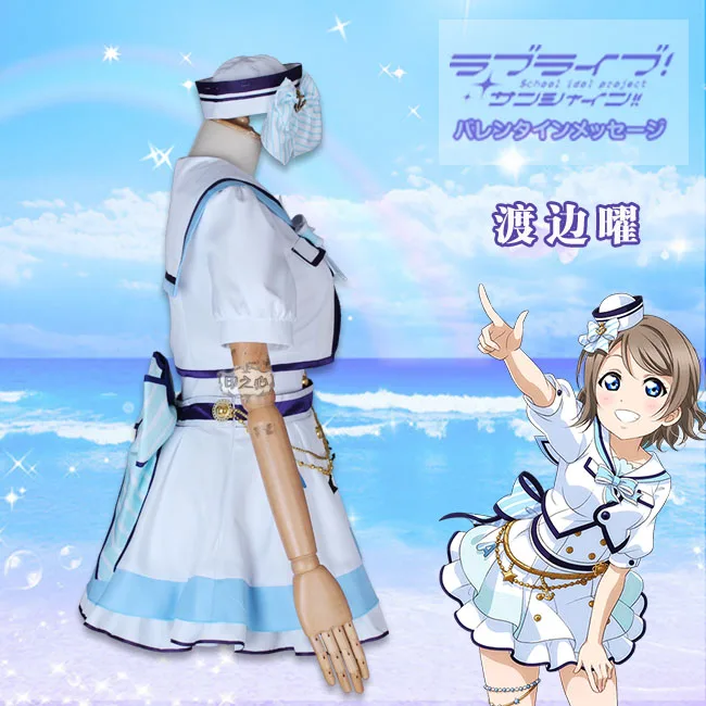 Аниме Love Live! Солнечном свете! Aqours Chika Riko 6-я годовщина вечерние все член горничной униформа для косплея F