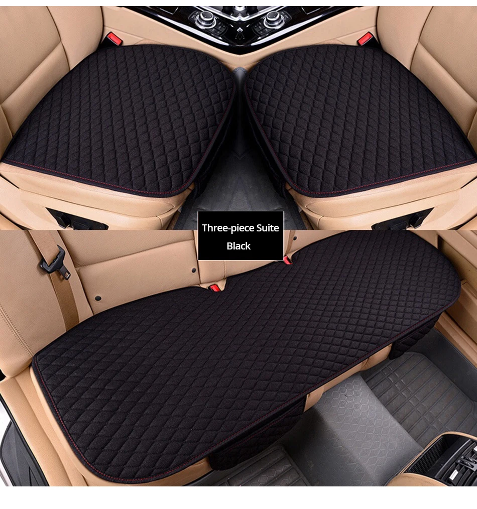 AUTOYOUTH Car Seat Covers Front/ Rear/ Full Set Choose Car Seat Cushion Linen Fabric Car Accessories Universal Size Anti-slip