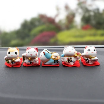 

Five-piece car decoration mini home decoration doll cute creative office desktop lucky cat small decoration Christmas decoration