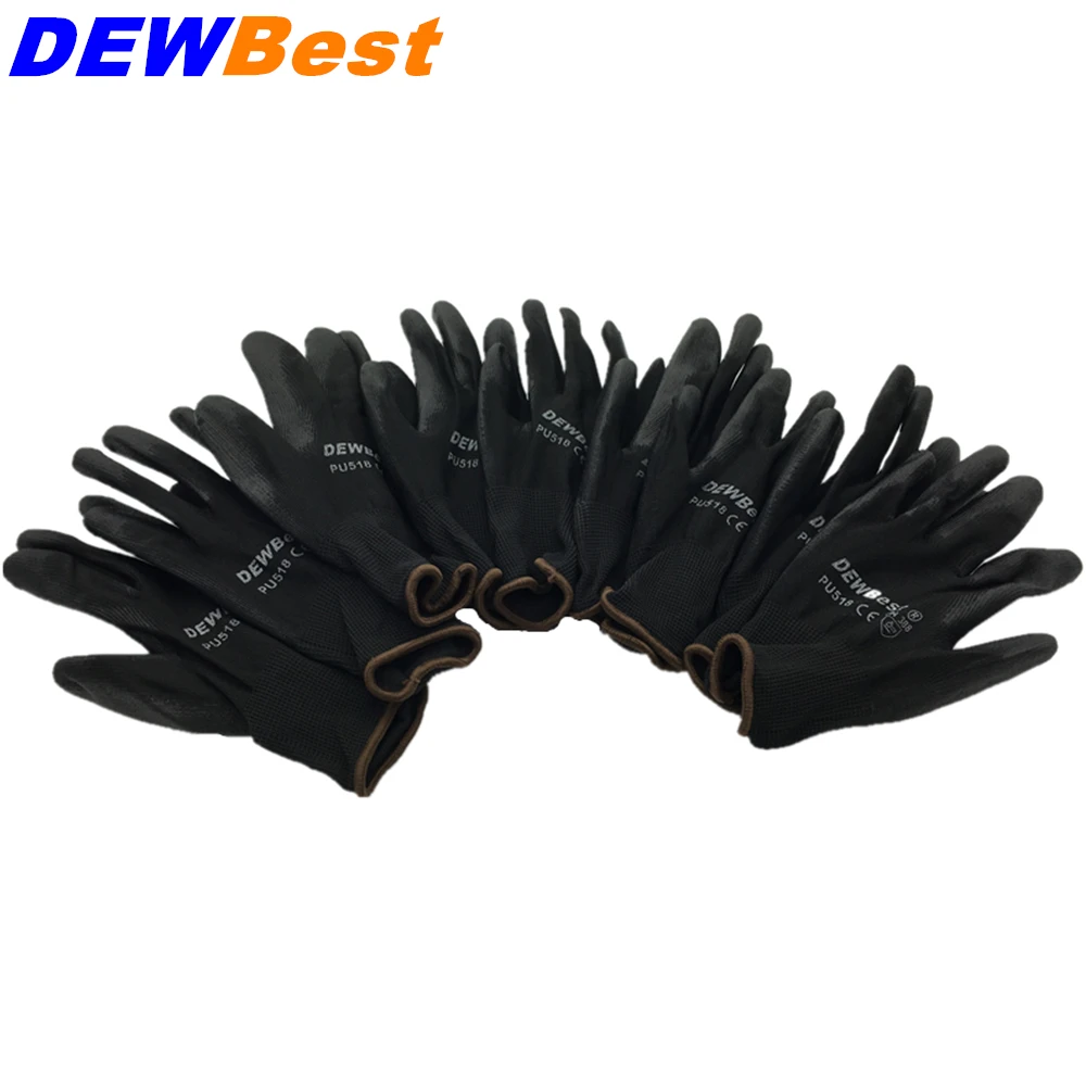 DEWBest EN388 3121 Рабочая перчатка ESD нейлон PU покрытие Защитная ручная перчатка Рабочая поставка Антистатические Рабочие Перчатки