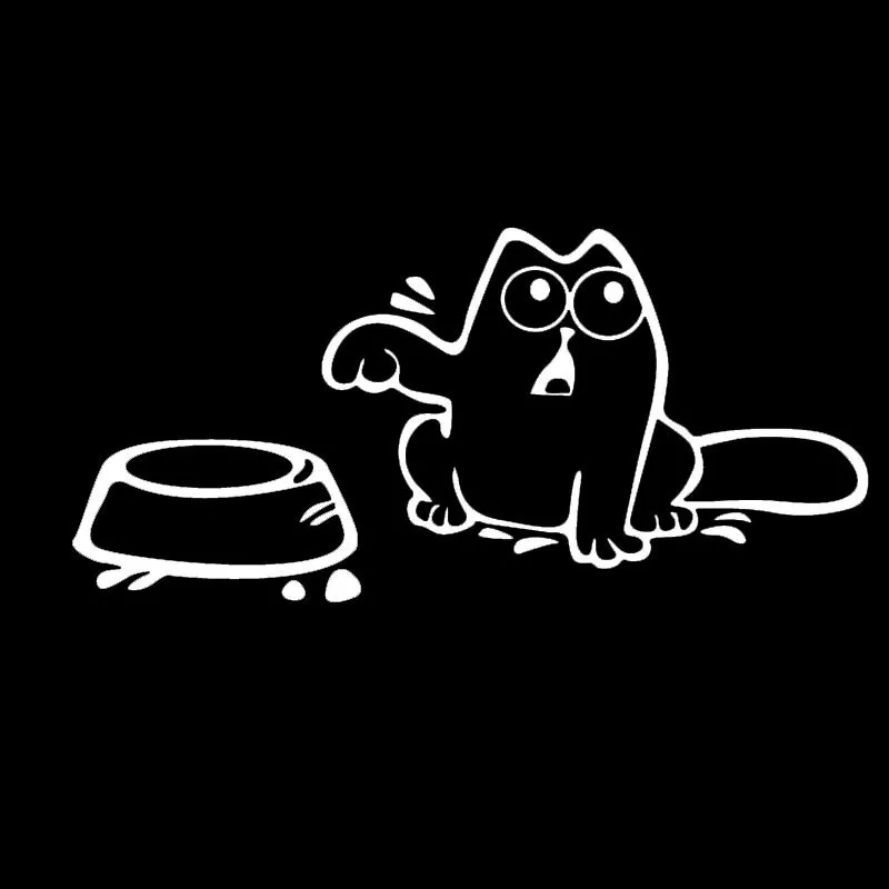 

Europe And America Simon's CAT Decal Hungry "Feed Me! "Funny Tank Simon's Cat Car Stickers