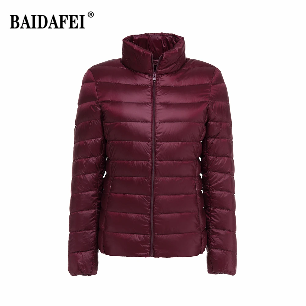 Women's Short Slim Fit Puffer Jacket 2023 New Spring Stand Collar Ultra Light Weight Portable Windproof White Duck Down Coat