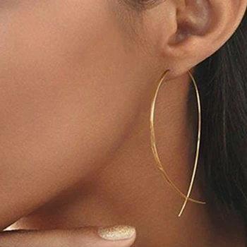 

Fashion Fish Shape Hoops Stud Drop Earrings 2020 For Women Simple Big Long Hanging Dangle Earrings Female Alloy Jewelry Gift New